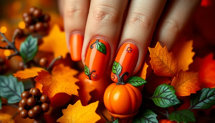 pumpkin nail art