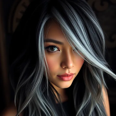 silver ombre on black