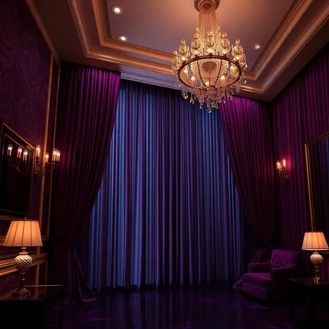 purple drapes and curtains