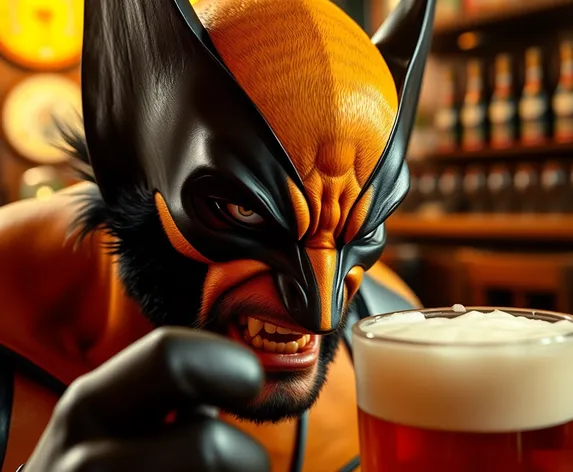 wolverine drinking beer