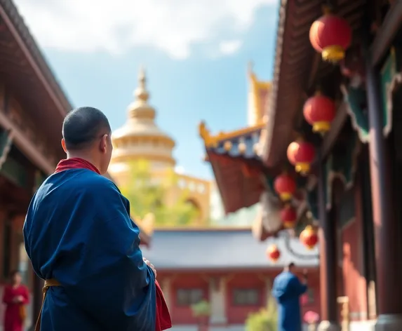 blue buddhist monk robes