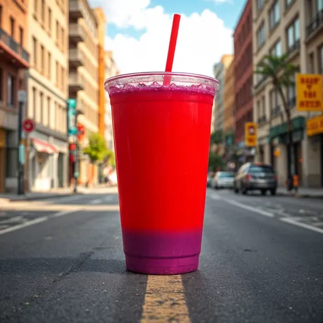 a giant red plastic