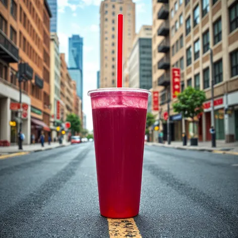 a giant red plastic