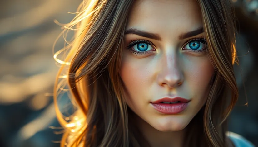 beautiful blue eyed woman