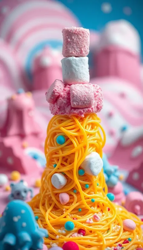 spaghetti and marshmallow tower