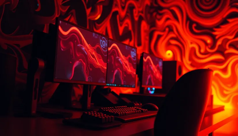 orange gaming setup