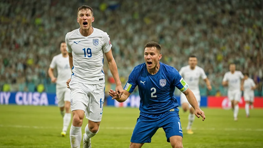Football Slovenia-England. Slovenia wins
