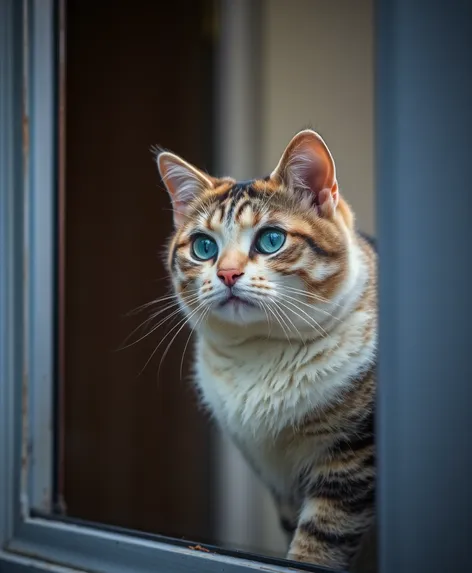 cat looking out windoew