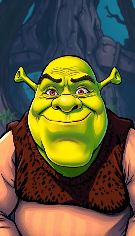 crazy drawing of shrek