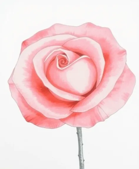 realistic rose drawing outline