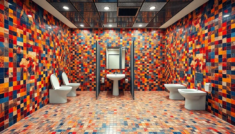 airport restroom mosaic