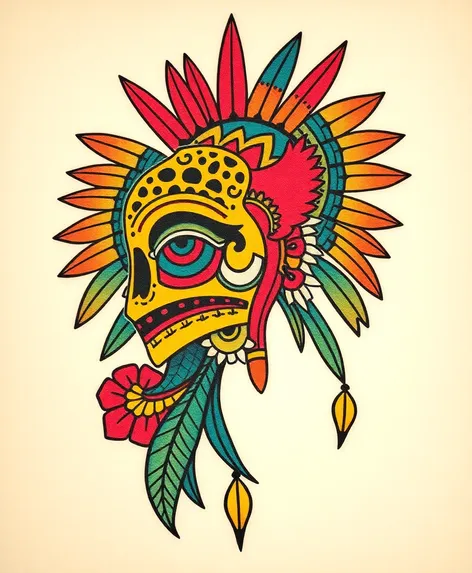 aztec color tattoos