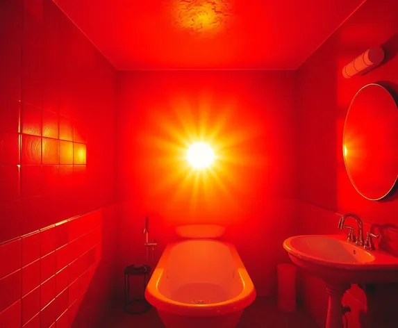 burning sun red bathroom