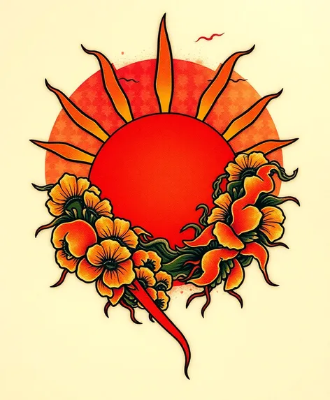 rising sun tattoo