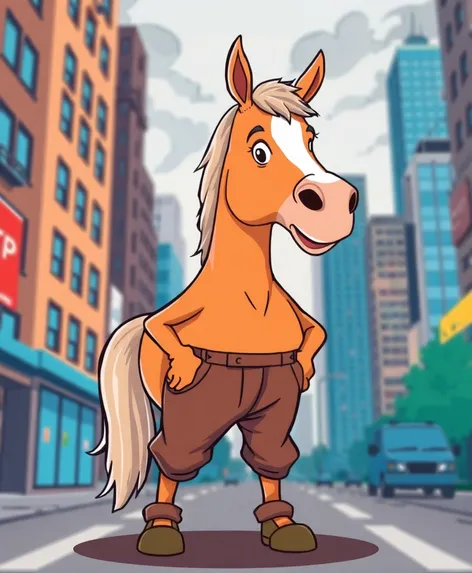 horse wearing pants