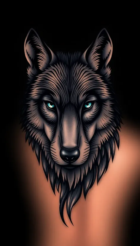 back tattoo wolf