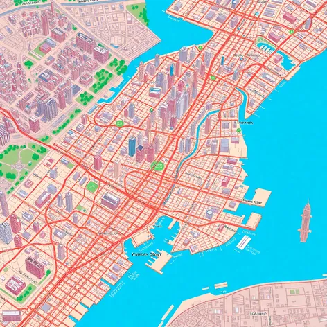 map of manhattan with