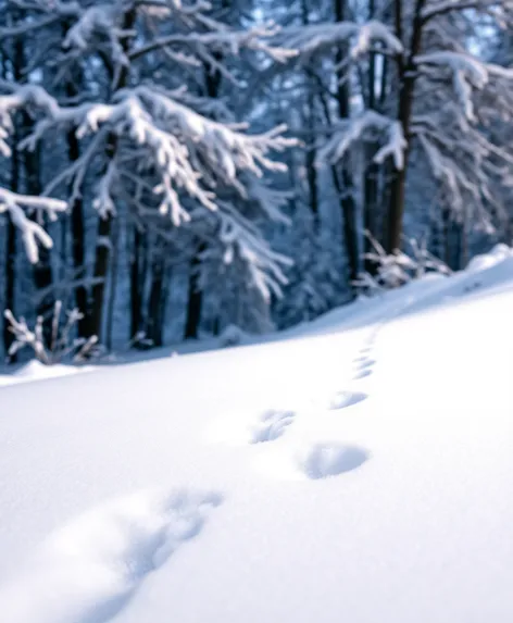 rabbit tracks in snow