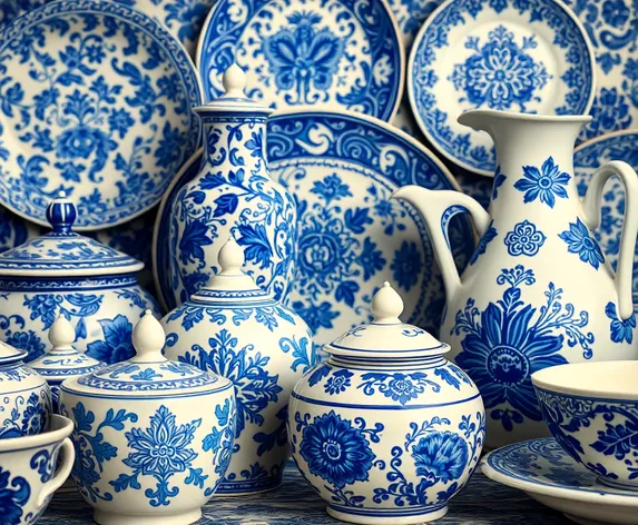 blue and white pottery