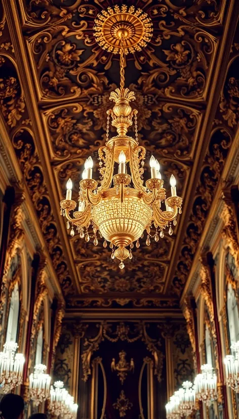 gold chandelier in palace