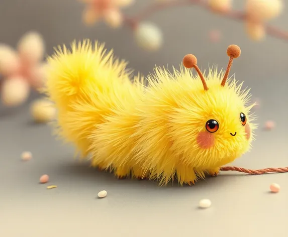 yellow fluffy caterpillar