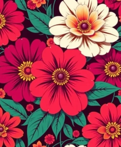 retro 70s flower pattern