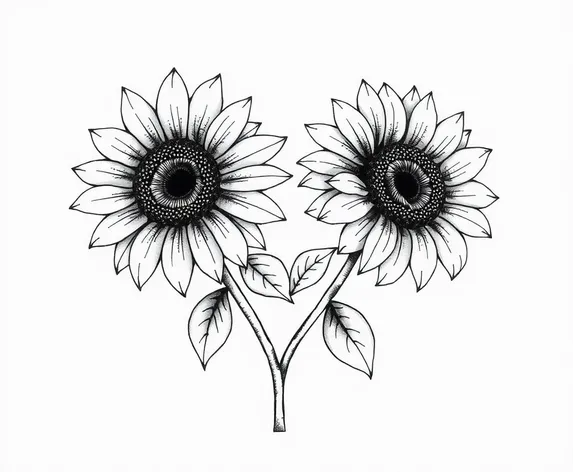 black white sunflower tattoos