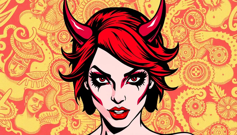 devil girl pop art