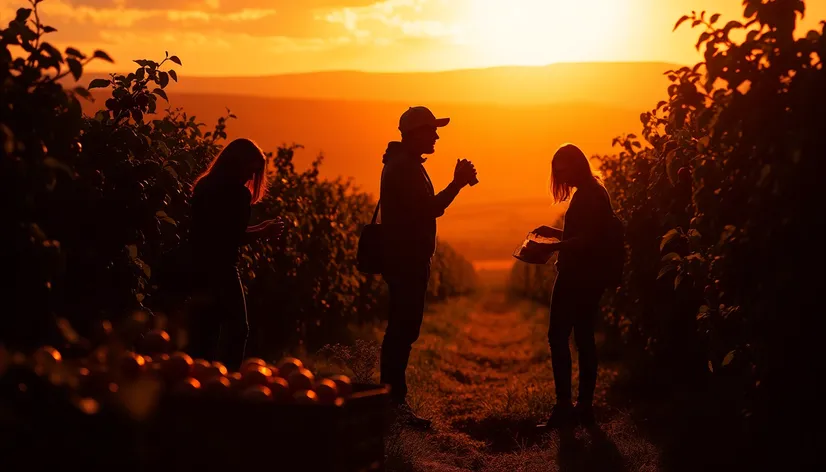 fruit picking silhouettes