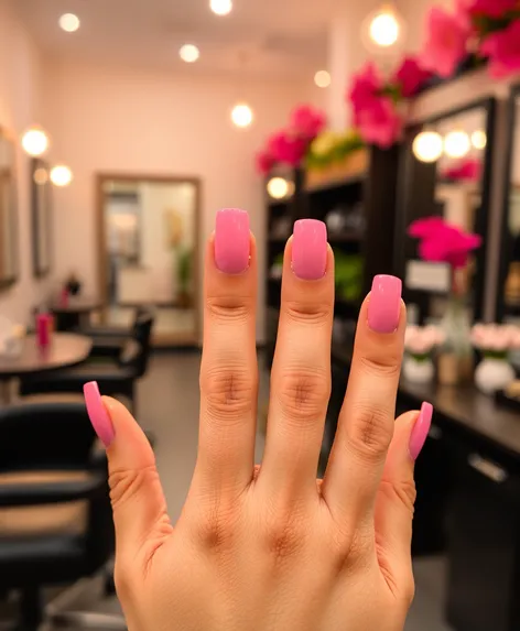 pink natural nails