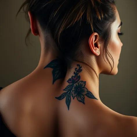 ladies tattoos back neck