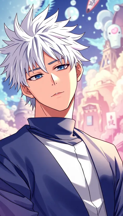 anime guy white hair