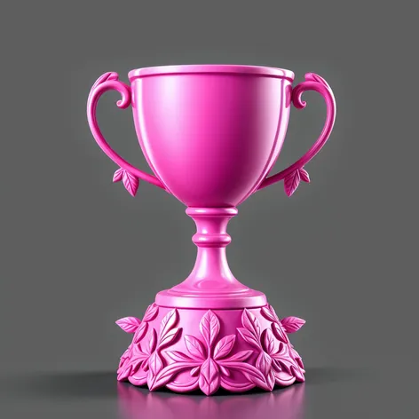 a pink trophy with