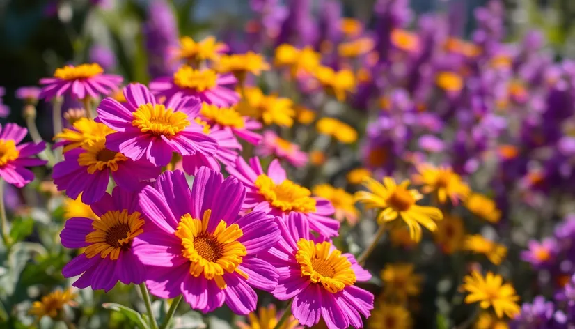 purple and yellow flowers