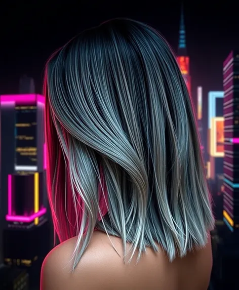 black hair silver ombre