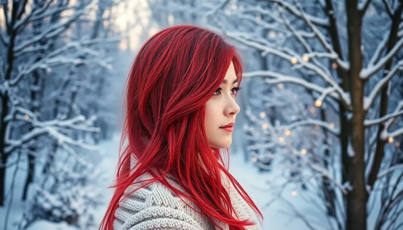 red hair in winter