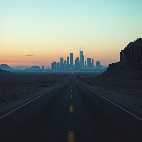 Wasteland, road disappearing into