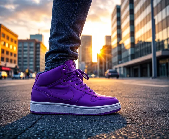 purple sneakers