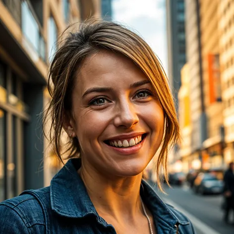 german smiling woman pointing