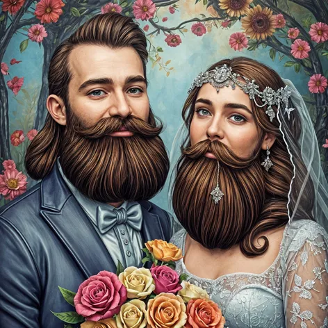 bearded bride and groom