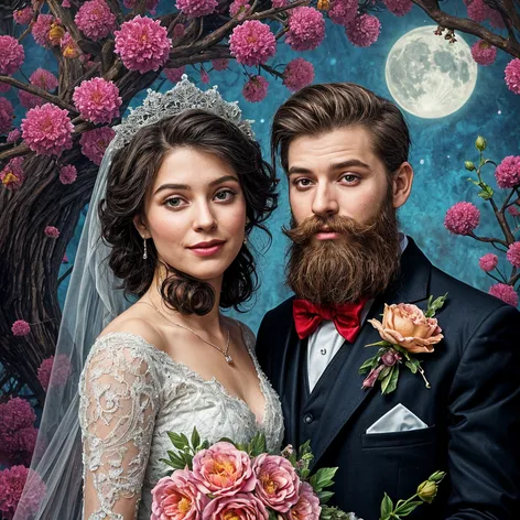 bearded bride and groom