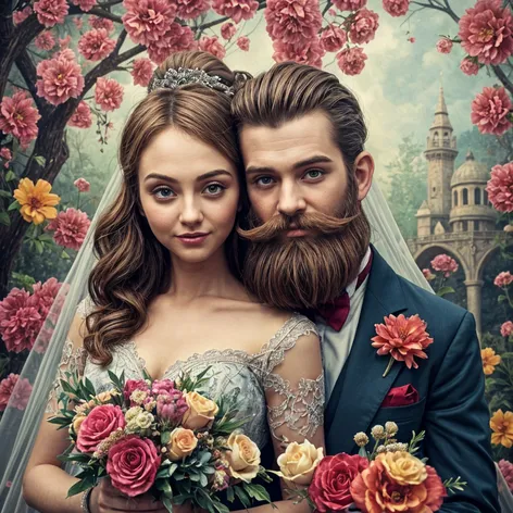 bearded bride and groom