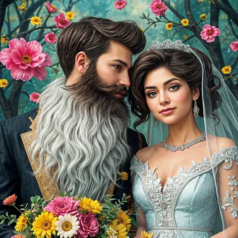 bearded bride and groom