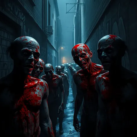 zombies covered in blood