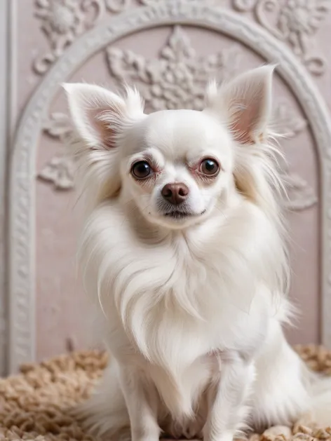 long-haired white chihuahua