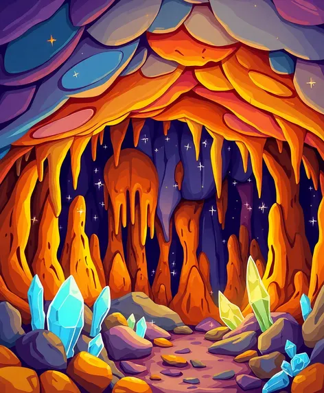 cave in cartoon