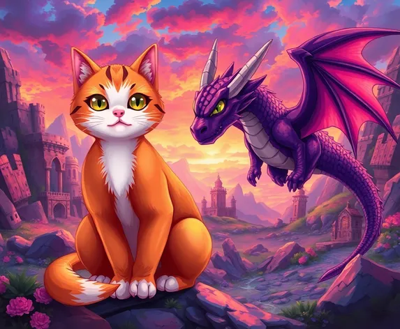 anime cat dragon