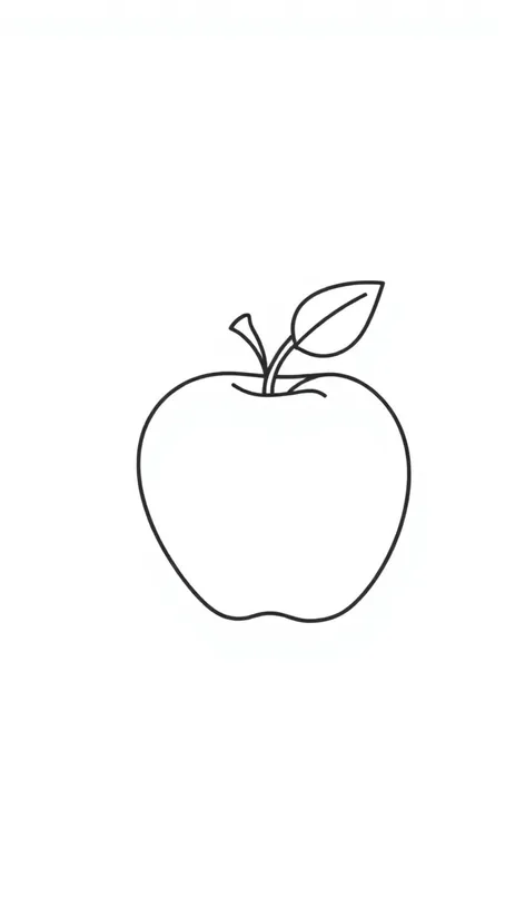 apple drawing no color