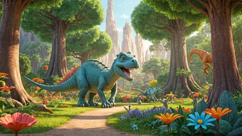 Dinosaur Forest: A dense,