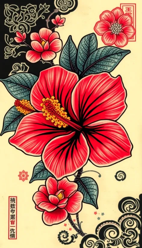 flower hibiscus tattoo